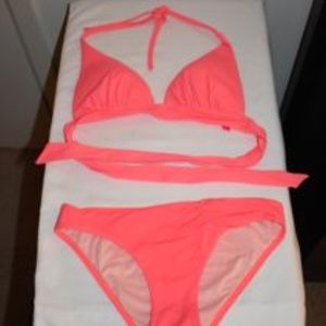 Victoria's Secret Coral Bikini (Halter Top Style)
